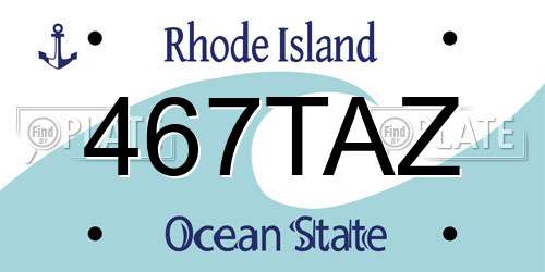467TAZ Rhode Island License Plate