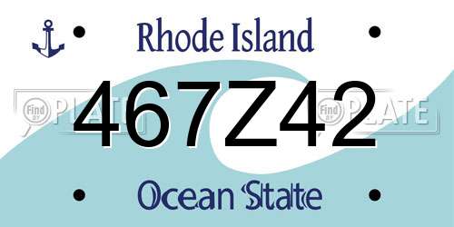 467Z42 Rhode Island License Plate
