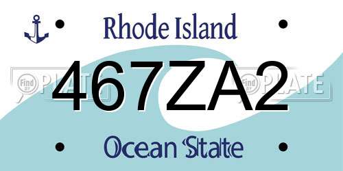 467ZA2 Rhode Island License Plate