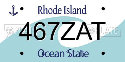 467ZAT Rhode Island License Plate
