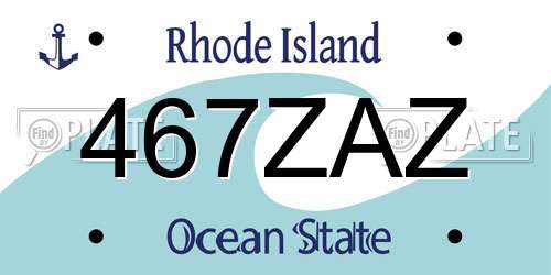 467ZAZ Rhode Island License Plate