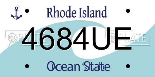 4684UE Rhode Island License Plate
