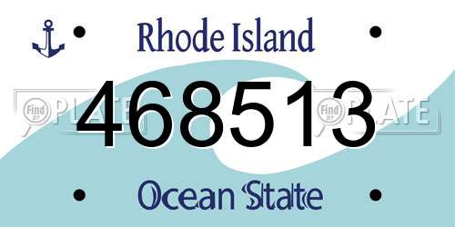468513 Rhode Island License Plate