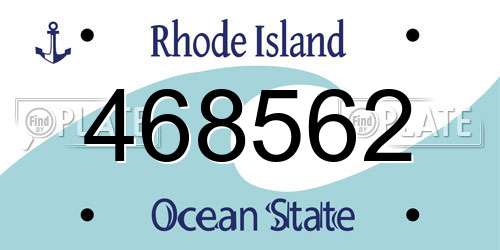 468562 Rhode Island License Plate