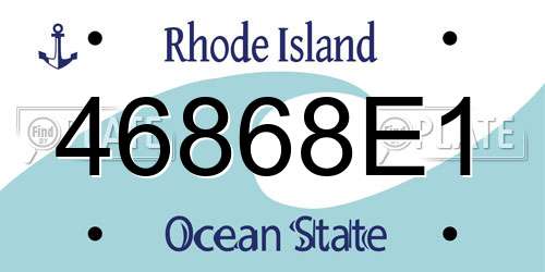 46868E1 Rhode Island License Plate