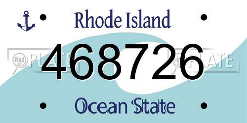 468726 Rhode Island License Plate