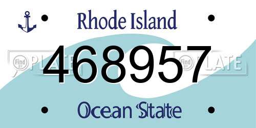 468957 Rhode Island License Plate