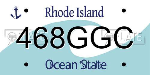 468GGC Rhode Island License Plate