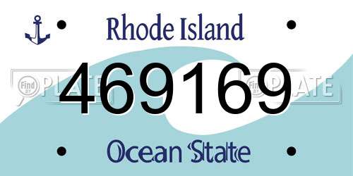 469169 Rhode Island License Plate