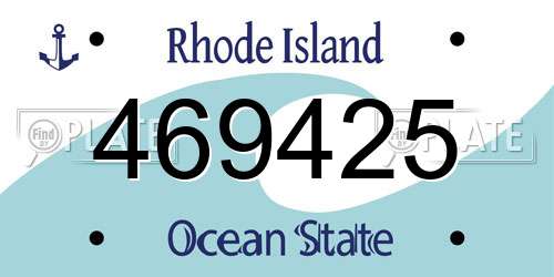 469425 Rhode Island License Plate
