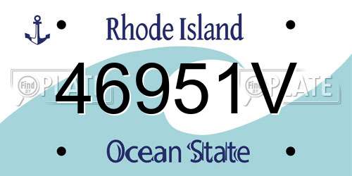46951V Rhode Island License Plate