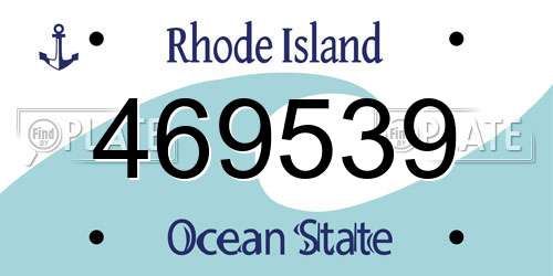469539 Rhode Island License Plate