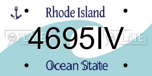 4695IV Rhode Island License Plate
