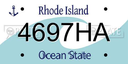 4697HA Rhode Island License Plate