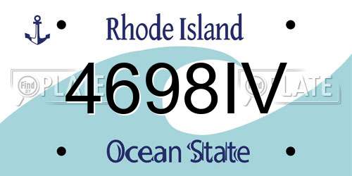 4698IV Rhode Island License Plate