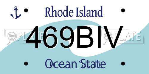 469BIV Rhode Island License Plate