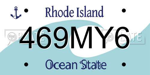 469MY6 Rhode Island License Plate
