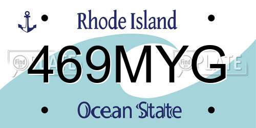 469MYG Rhode Island License Plate