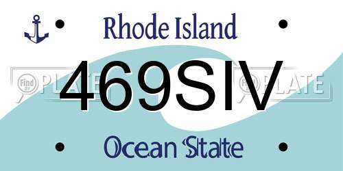 469SIV Rhode Island License Plate
