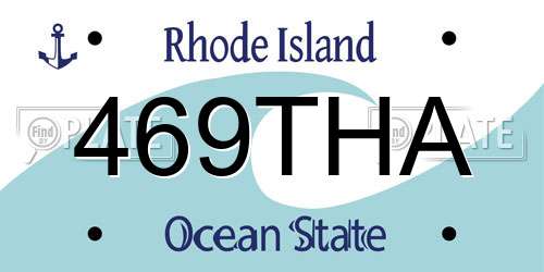 469THA Rhode Island License Plate