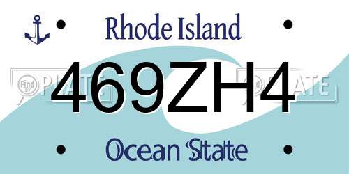 469ZH4 Rhode Island License Plate