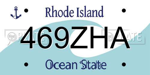 469ZHA Rhode Island License Plate