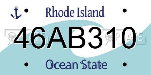 46AB310 Rhode Island License Plate