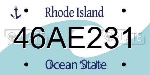 46AE231 Rhode Island License Plate