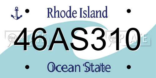46AS310 Rhode Island License Plate