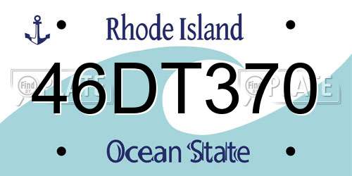 46DT370 Rhode Island License Plate