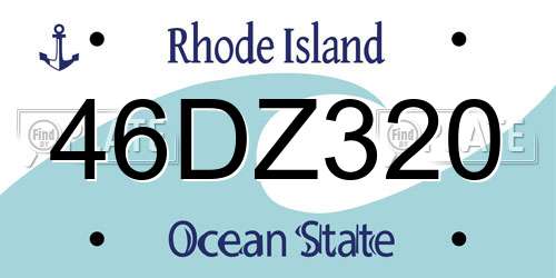 46DZ320 Rhode Island License Plate