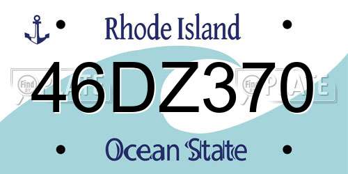 46DZ370 Rhode Island License Plate