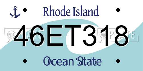 46ET318 Rhode Island License Plate