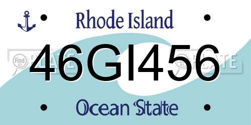 46GI456 Rhode Island License Plate