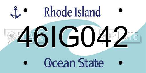 46IG042 Rhode Island License Plate