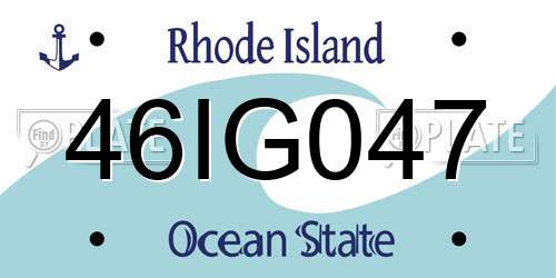 46IG047 Rhode Island License Plate