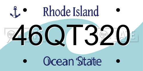 46QT320 Rhode Island License Plate