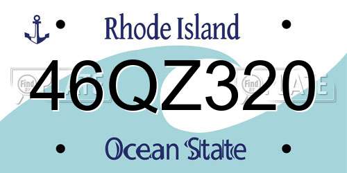 46QZ320 Rhode Island License Plate