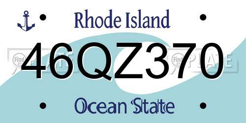 46QZ370 Rhode Island License Plate