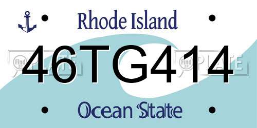 46TG414 Rhode Island License Plate