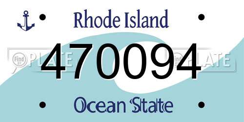 470094 Rhode Island License Plate