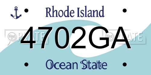 4702GA Rhode Island License Plate