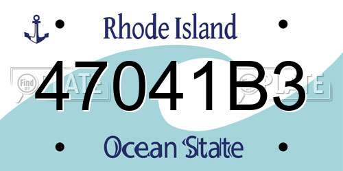 47041B3 Rhode Island License Plate