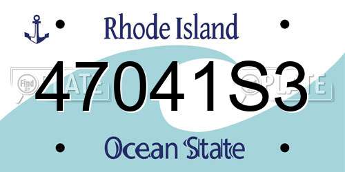 47041S3 Rhode Island License Plate