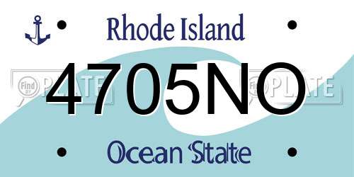 4705NO Rhode Island License Plate