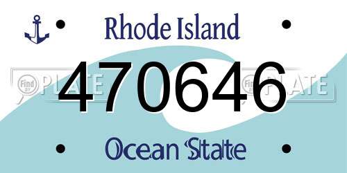 470646 Rhode Island License Plate