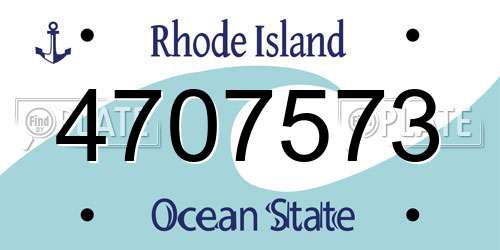 4707573 Rhode Island License Plate