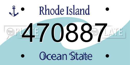 470887 Rhode Island License Plate