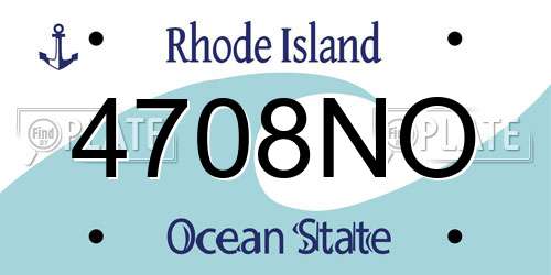 4708NO Rhode Island License Plate