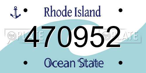 470952 Rhode Island License Plate
